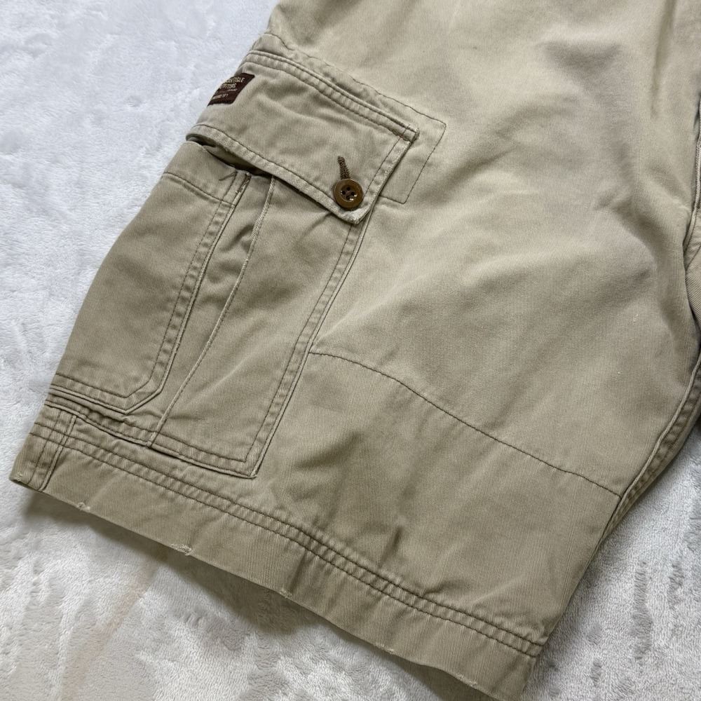 American Eagle‎ Men 38" Classic Cargo Short Khaki Tan Cotton Pockets Utility Y2K - Picture 2 of 11